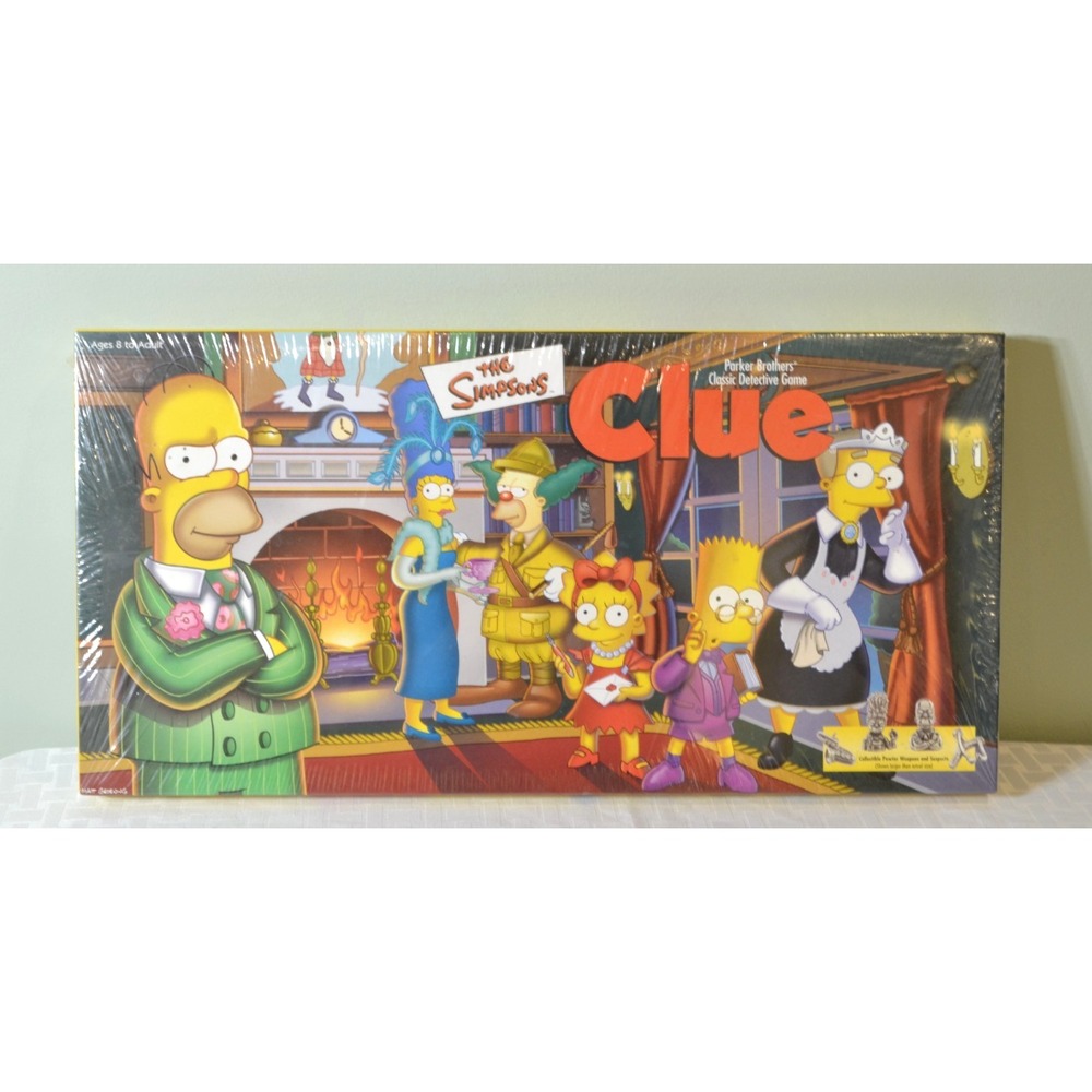 Sealed 2000 Simpsons Clue Board Game, 1st Edition, Original Pewter Figures, READ